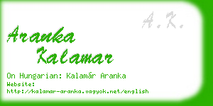 aranka kalamar business card